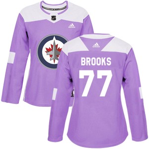 Adam Brooks Women's Adidas Winnipeg Jets Authentic Purple Fights Cancer Practice Jersey