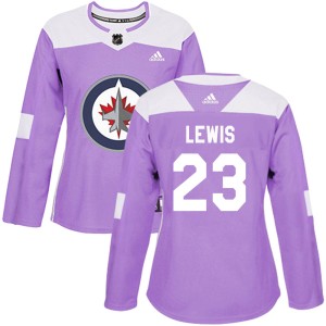 Trevor Lewis Women's Adidas Winnipeg Jets Authentic Purple Fights Cancer Practice Jersey