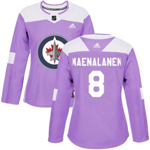 Saku Maenalanen Women's Adidas Winnipeg Jets Authentic Purple Fights Cancer Practice Jersey