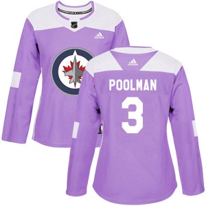 Tucker Poolman Women's Adidas Winnipeg Jets Authentic Purple Fights Cancer Practice Jersey