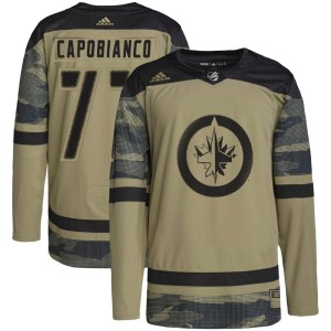 Kyle Capobianco Men's Adidas Winnipeg Jets Authentic Camo Military Appreciation Practice Jersey