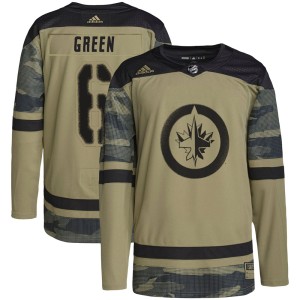 Ted Green Men's Adidas Winnipeg Jets Authentic Green Camo Military Appreciation Practice Jersey
