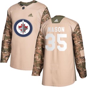Steve Mason Youth Adidas Winnipeg Jets Authentic Camo Veterans Day Practice Jersey