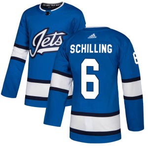 Cameron Schilling Youth Adidas Winnipeg Jets Authentic Blue Alternate Jersey