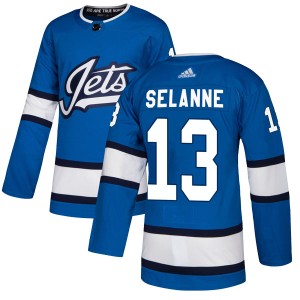 Teemu Selanne Youth Adidas Winnipeg Jets Authentic Blue Alternate Jersey