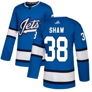Logan Shaw Youth Adidas Winnipeg Jets Authentic Blue Alternate Jersey