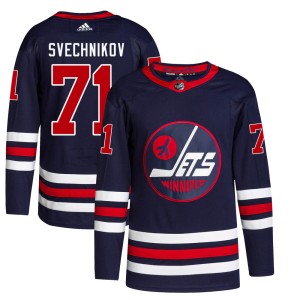 Evgeny Svechnikov Men's Adidas Winnipeg Jets Authentic Navy 2021/22 Alternate Primegreen Pro Jersey