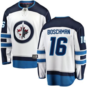 Laurie Boschman Youth Fanatics Branded Winnipeg Jets Breakaway White Away Jersey