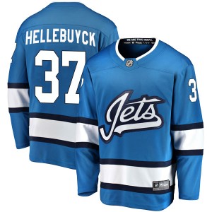 Connor Hellebuyck Youth Fanatics Branded Winnipeg Jets Breakaway Blue Alternate Jersey