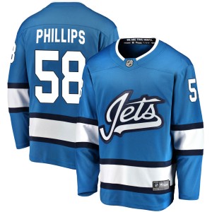 Markus Phillips Youth Fanatics Branded Winnipeg Jets Breakaway Blue Alternate Jersey