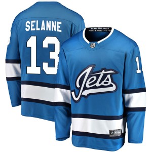 Teemu Selanne Youth Fanatics Branded Winnipeg Jets Breakaway Blue Alternate Jersey