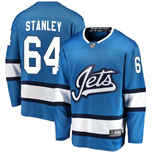 Logan Stanley Youth Fanatics Branded Winnipeg Jets Breakaway Blue Alternate Jersey