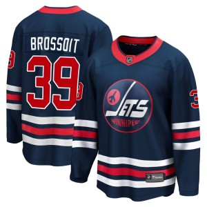 Laurent Brossoit Men's Fanatics Branded Winnipeg Jets Premier Navy 2021/22 Alternate Breakaway Player Jersey