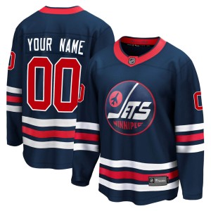 Custom Men's Fanatics Branded Winnipeg Jets Premier Navy Custom 2021/22 Alternate Breakaway Player Jersey
