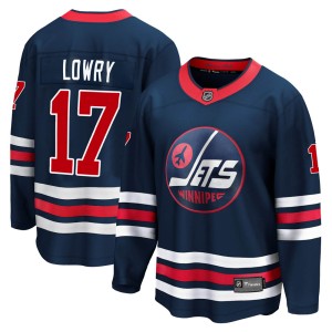 Adam Lowry Men's Fanatics Branded Winnipeg Jets Premier Navy 2021/22 Alternate Breakaway Player Jersey