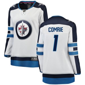 Eric Comrie Women's Fanatics Branded Winnipeg Jets Breakaway White Away Jersey