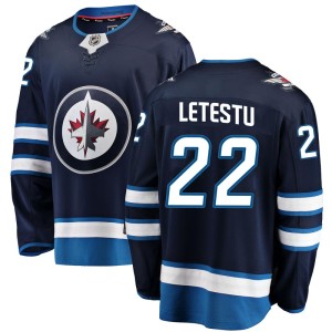 Mark Letestu Youth Fanatics Branded Winnipeg Jets Breakaway Blue Home Jersey