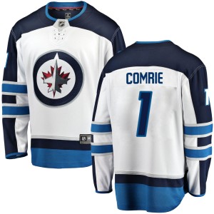 Eric Comrie Men's Fanatics Branded Winnipeg Jets Breakaway White Away Jersey