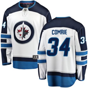 Eric Comrie Men's Fanatics Branded Winnipeg Jets Breakaway White ized Away Jersey