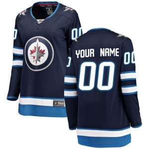 Custom Women's Fanatics Branded Winnipeg Jets Breakaway Blue Custom Home Jersey