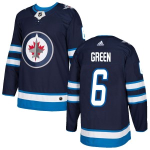 Ted Green Youth Adidas Winnipeg Jets Authentic Green Navy Home Jersey