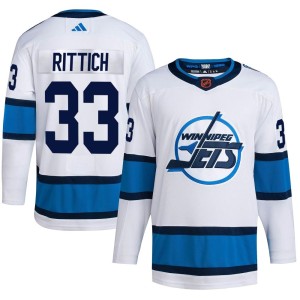 David Rittich Men's Adidas Winnipeg Jets Authentic White Reverse Retro 2.0 Jersey