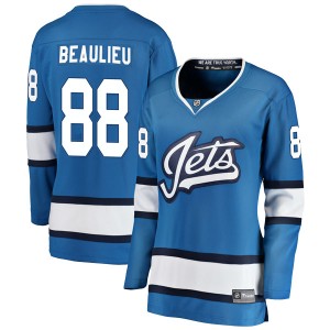 Nathan Beaulieu Women's Fanatics Branded Winnipeg Jets Breakaway Blue Alternate Jersey