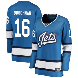 Laurie Boschman Women's Fanatics Branded Winnipeg Jets Breakaway Blue Alternate Jersey