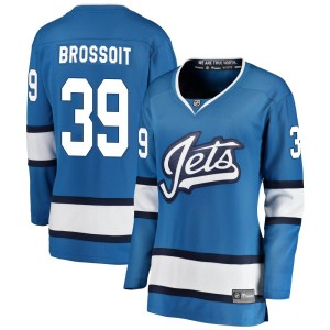 Laurent Brossoit Women's Fanatics Branded Winnipeg Jets Breakaway Blue Alternate Jersey