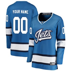 Custom Women's Fanatics Branded Winnipeg Jets Breakaway Blue Custom Alternate Jersey