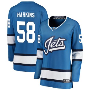 Jansen Harkins Women's Fanatics Branded Winnipeg Jets Breakaway Blue Alternate Jersey