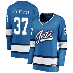 Connor Hellebuyck Women's Fanatics Branded Winnipeg Jets Breakaway Blue Alternate Jersey