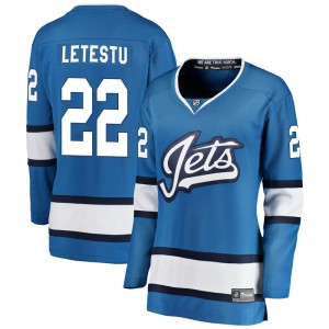Mark Letestu Women's Fanatics Branded Winnipeg Jets Breakaway Blue Alternate Jersey