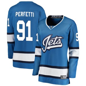 Cole Perfetti Women's Fanatics Branded Winnipeg Jets Breakaway Blue Alternate Jersey