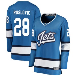 Jack Roslovic Women's Fanatics Branded Winnipeg Jets Breakaway Blue Alternate Jersey