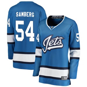 Dylan Samberg Women's Fanatics Branded Winnipeg Jets Breakaway Blue Alternate Jersey