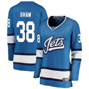 Logan Shaw Women's Fanatics Branded Winnipeg Jets Breakaway Blue Alternate Jersey