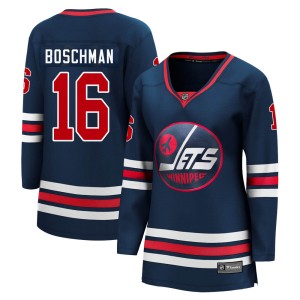 Laurie Boschman Women's Fanatics Branded Winnipeg Jets Premier Navy 2021/22 Alternate Breakaway Player Jersey