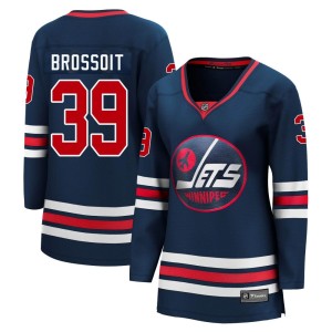 Laurent Brossoit Women's Fanatics Branded Winnipeg Jets Premier Navy 2021/22 Alternate Breakaway Player Jersey