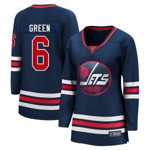 Ted Green Women's Fanatics Branded Winnipeg Jets Premier Green Navy 2021/22 Alternate Breakaway Player Jersey