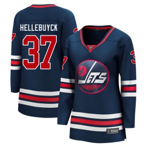 Connor Hellebuyck Women's Fanatics Branded Winnipeg Jets Premier Navy 2021/22 Alternate Breakaway Player Jersey