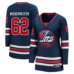 Nino Niederreiter Women's Fanatics Branded Winnipeg Jets Premier Navy 2021/22 Alternate Breakaway Player Jersey