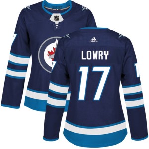 Adam Lowry Women's Adidas Winnipeg Jets Authentic Navy Blue Home Jersey