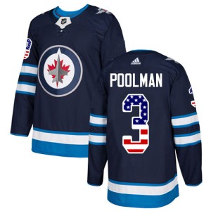 Tucker Poolman Men's Adidas Winnipeg Jets Authentic Navy Blue USA Flag Fashion Jersey