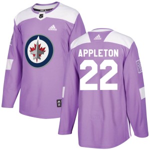 Mason Appleton Men's Adidas Winnipeg Jets Authentic Purple Fights Cancer Practice Jersey
