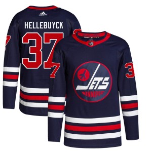 Connor Hellebuyck Youth Adidas Winnipeg Jets Authentic Navy 2021/22 Alternate Primegreen Pro Jersey