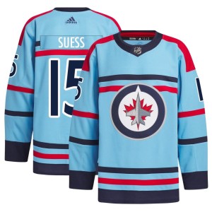 C.J. Suess Men's Adidas Winnipeg Jets Authentic Light Blue Anniversary Primegreen Jersey