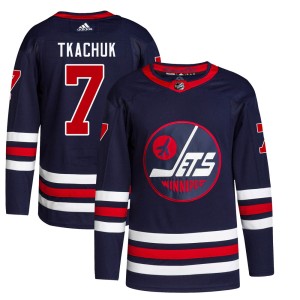 Keith Tkachuk Men's Adidas Winnipeg Jets Authentic Navy 2021/22 Alternate Primegreen Pro Jersey