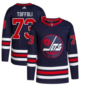 Tyler Toffoli Men's Adidas Winnipeg Jets Authentic Navy 2021/22 Alternate Primegreen Pro Jersey