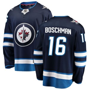 Laurie Boschman Youth Fanatics Branded Winnipeg Jets Breakaway Blue Home Jersey